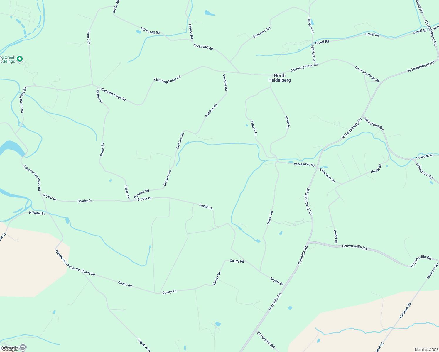 map of restaurants, bars, coffee shops, grocery stores, and more near 105 Snyder Drive in Robesonia
