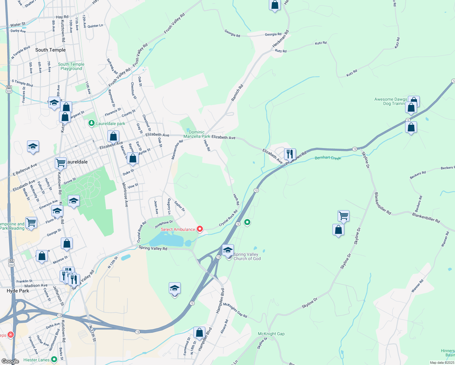map of restaurants, bars, coffee shops, grocery stores, and more near 2310 Herb Road in Temple