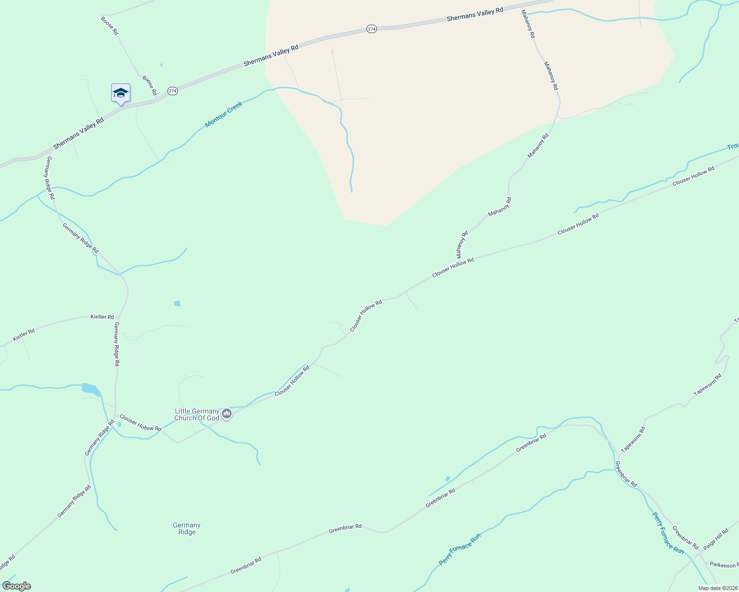 map of restaurants, bars, coffee shops, grocery stores, and more near 462 Clouser Hollow Road in New Bloomfield