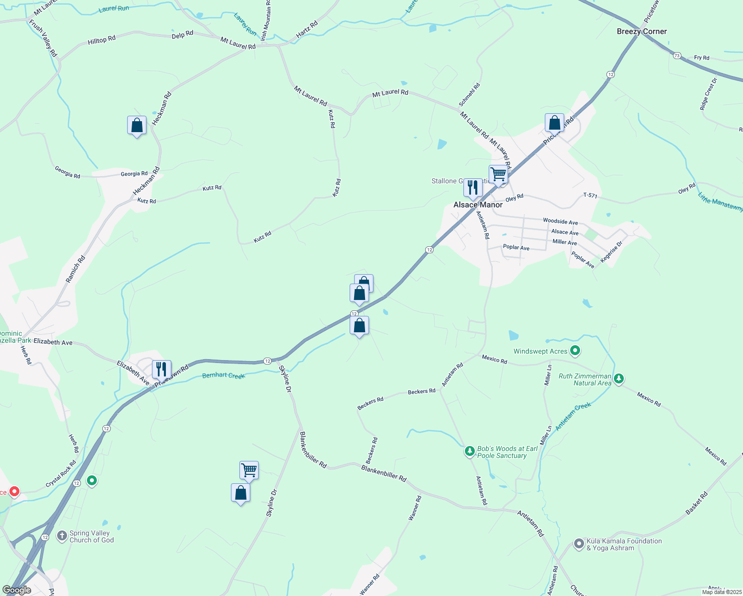 map of restaurants, bars, coffee shops, grocery stores, and more near 3056 Pricetown Road in Temple
