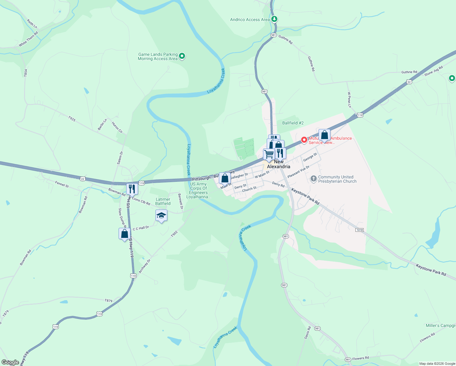 407B West Main Street, New Alexandria PA Walk Score