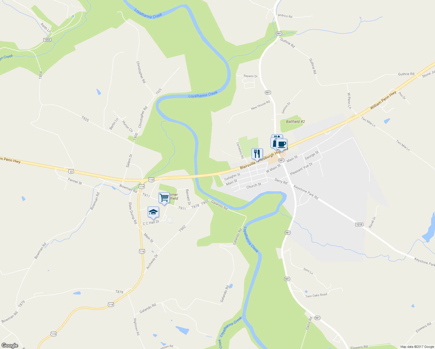 map of restaurants, bars, coffee shops, grocery stores, and more near in 