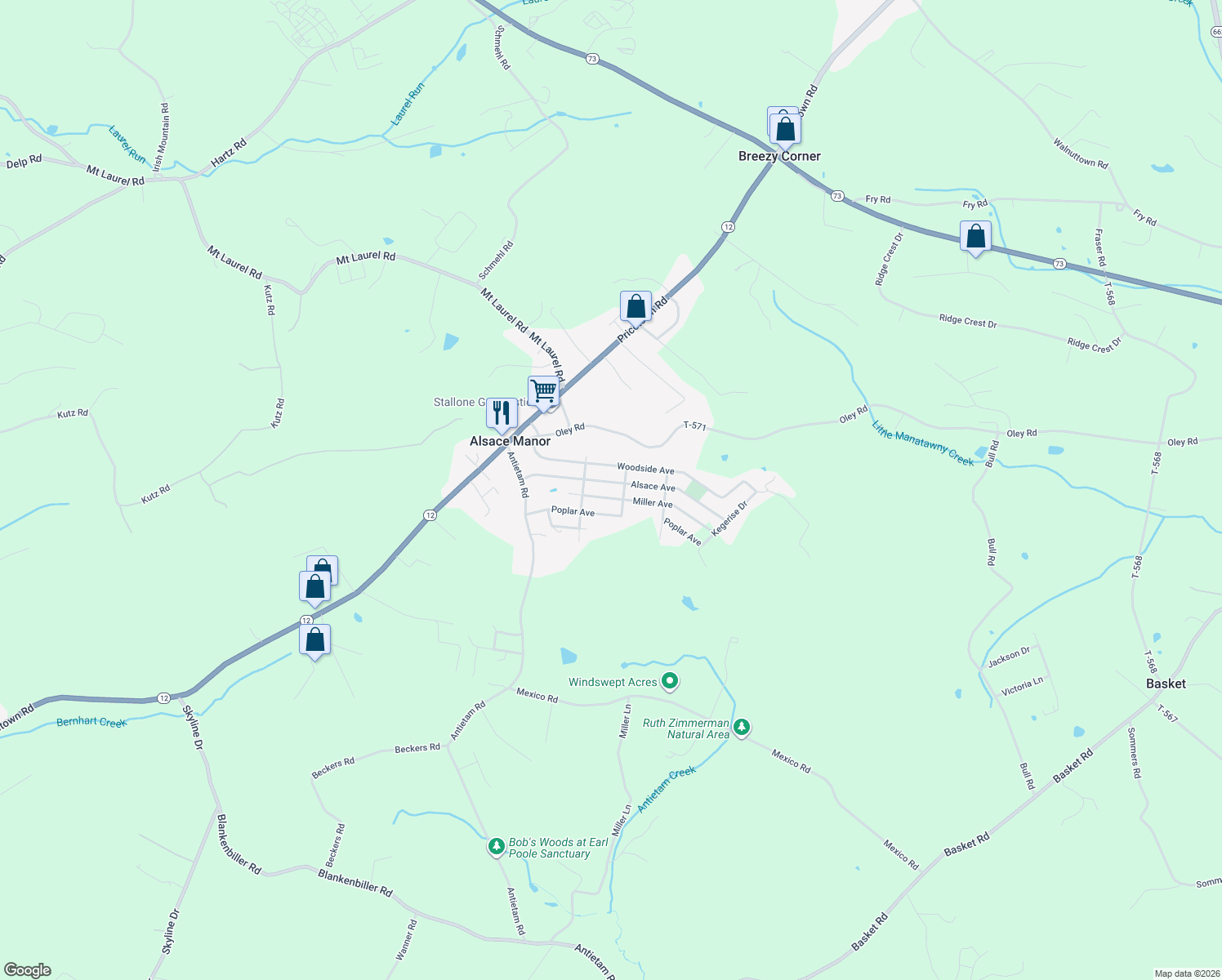 map of restaurants, bars, coffee shops, grocery stores, and more near 31 Alsace Avenue in Temple