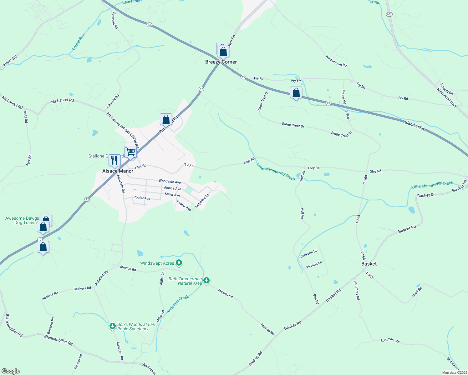 map of restaurants, bars, coffee shops, grocery stores, and more near 24 Heffner Lane in Temple