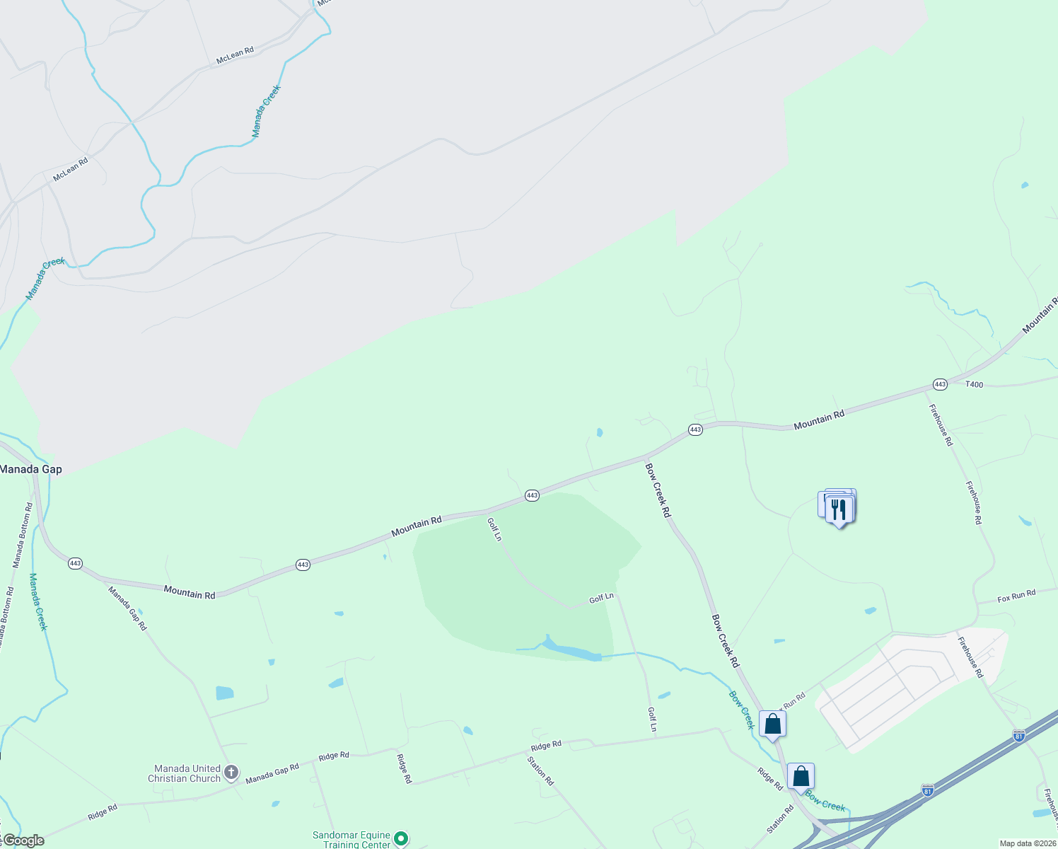 map of restaurants, bars, coffee shops, grocery stores, and more near 97060 Mountain Rd in Grantville