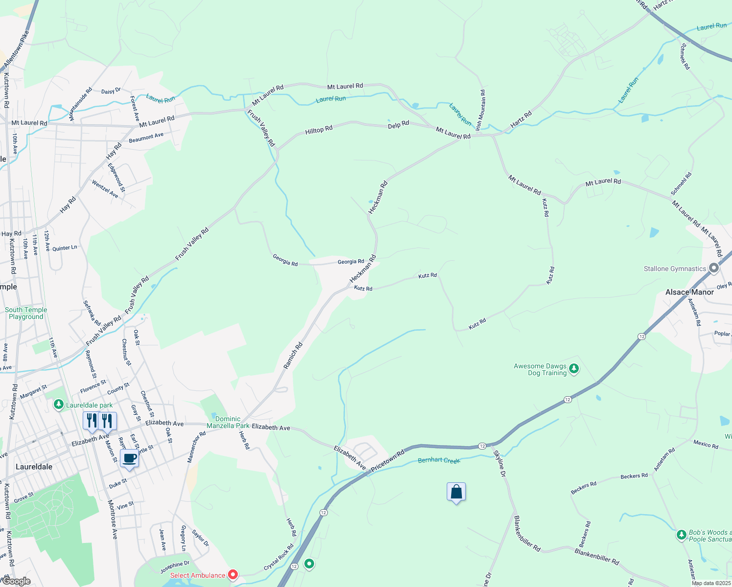 map of restaurants, bars, coffee shops, grocery stores, and more near 10 Kutz Road in Temple