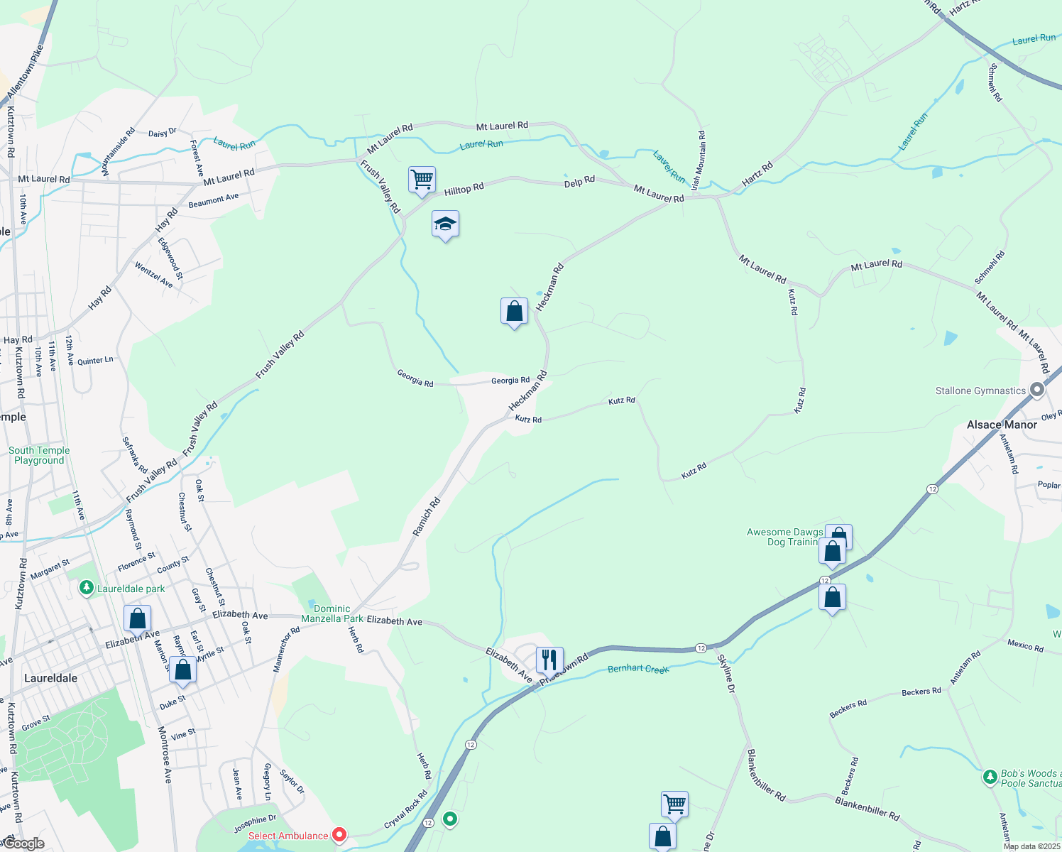 map of restaurants, bars, coffee shops, grocery stores, and more near 10 Kutz Road in Temple