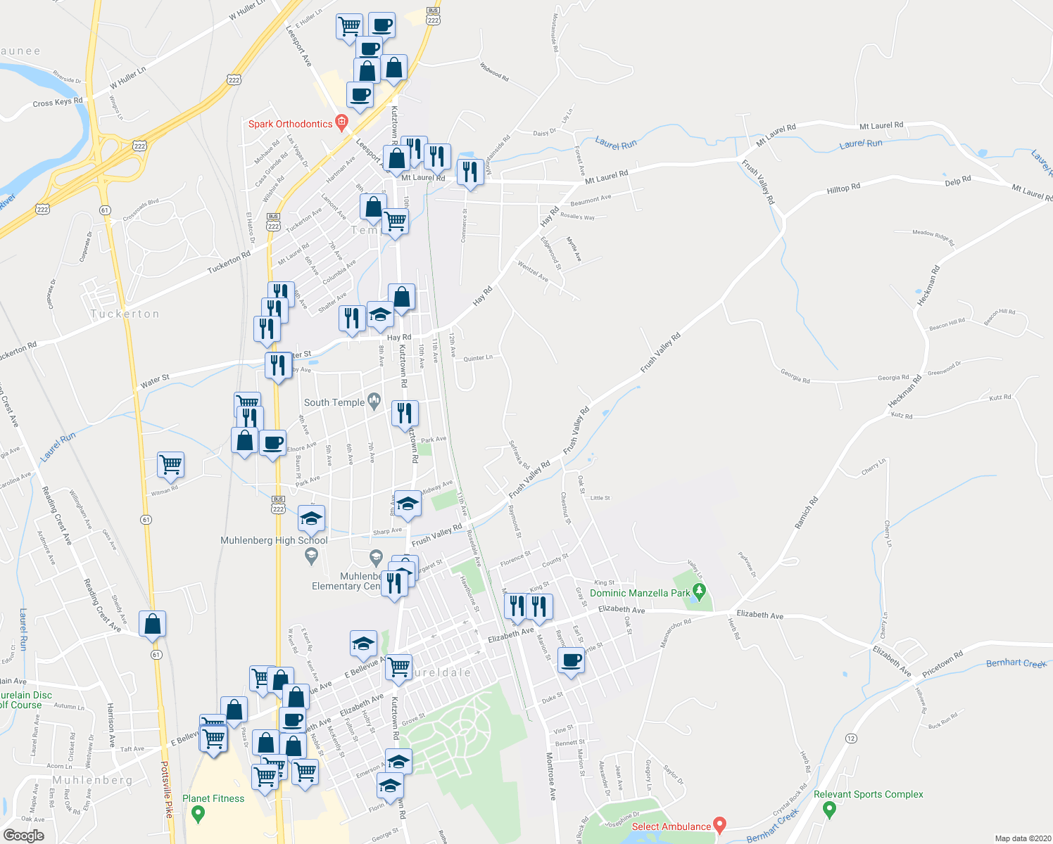 map of restaurants, bars, coffee shops, grocery stores, and more near 4543 Sefranka Road in Temple