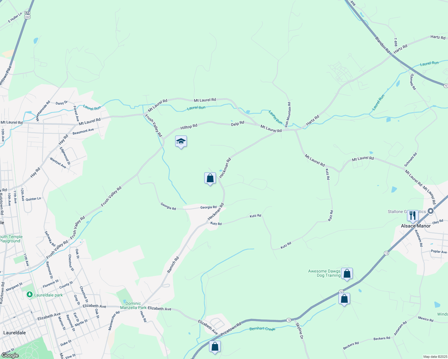 map of restaurants, bars, coffee shops, grocery stores, and more near 158 Heckman Road in Temple