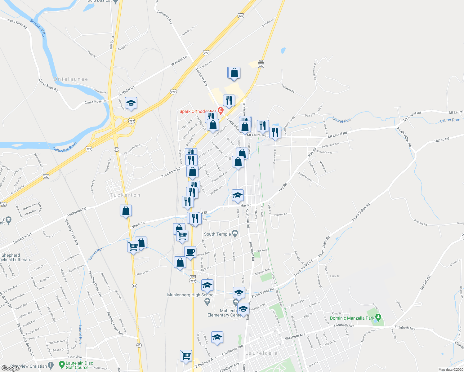 map of restaurants, bars, coffee shops, grocery stores, and more near 4704 8th Avenue in Temple