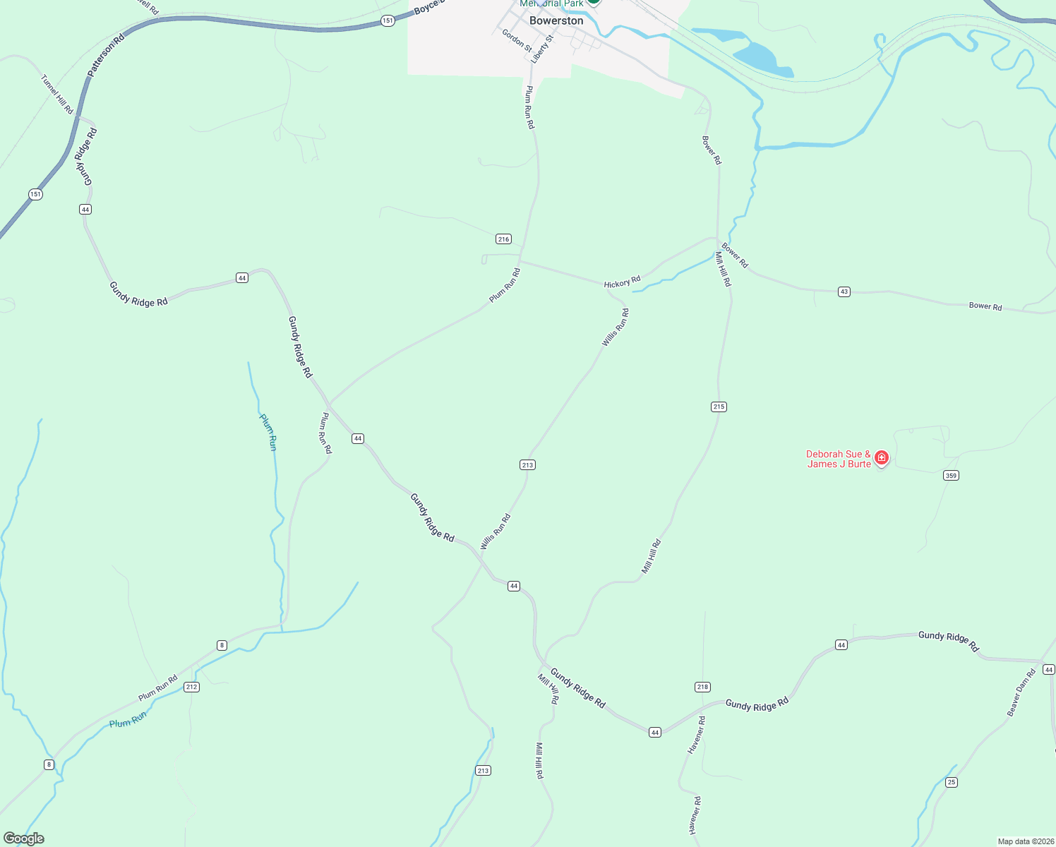 map of restaurants, bars, coffee shops, grocery stores, and more near 90295 Willis Run Road in Bowerston