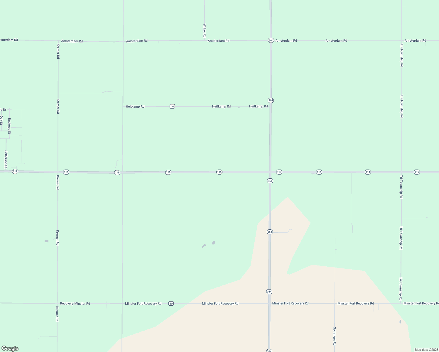 map of restaurants, bars, coffee shops, grocery stores, and more near 662 Highway 119 in Minster