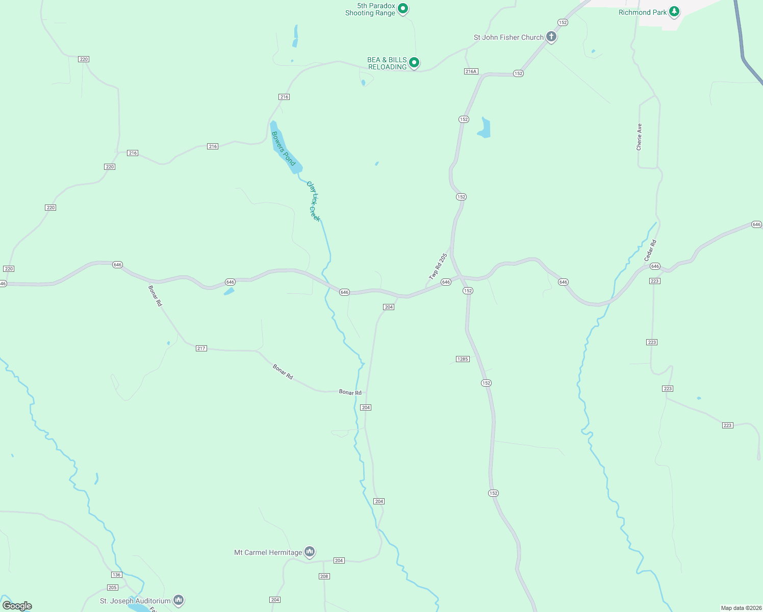 map of restaurants, bars, coffee shops, grocery stores, and more near 93 Township Highway 204 in Bloomingdale