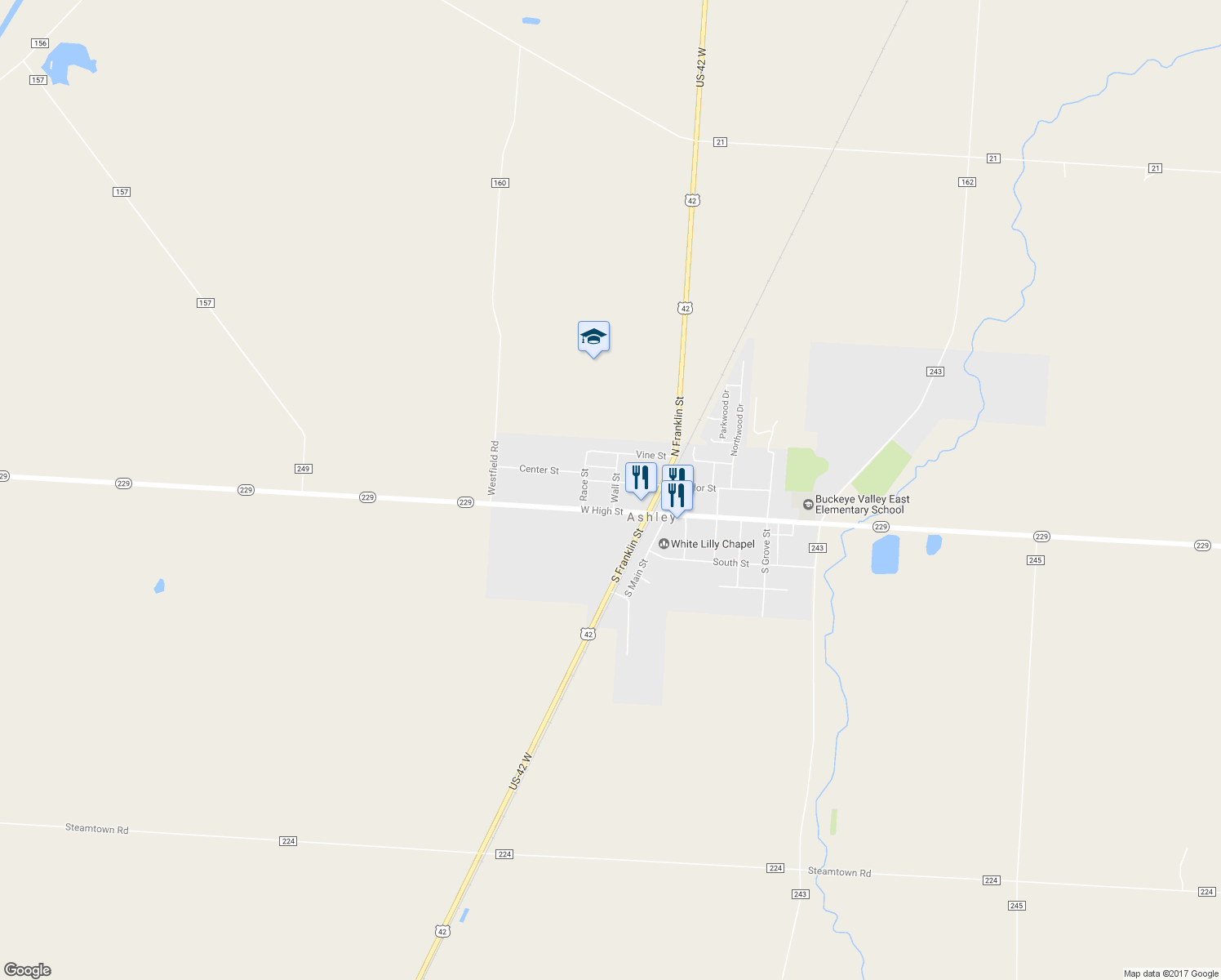 map of restaurants, bars, coffee shops, grocery stores, and more near 15 Wall Street in Ashley