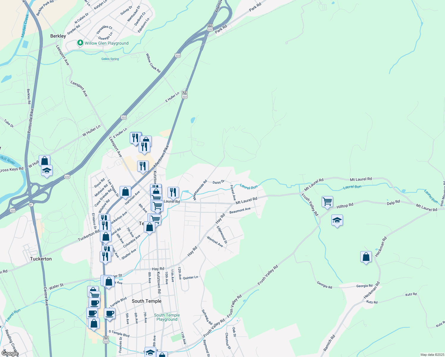 map of restaurants, bars, coffee shops, grocery stores, and more near 1033 Daisy Drive in Temple