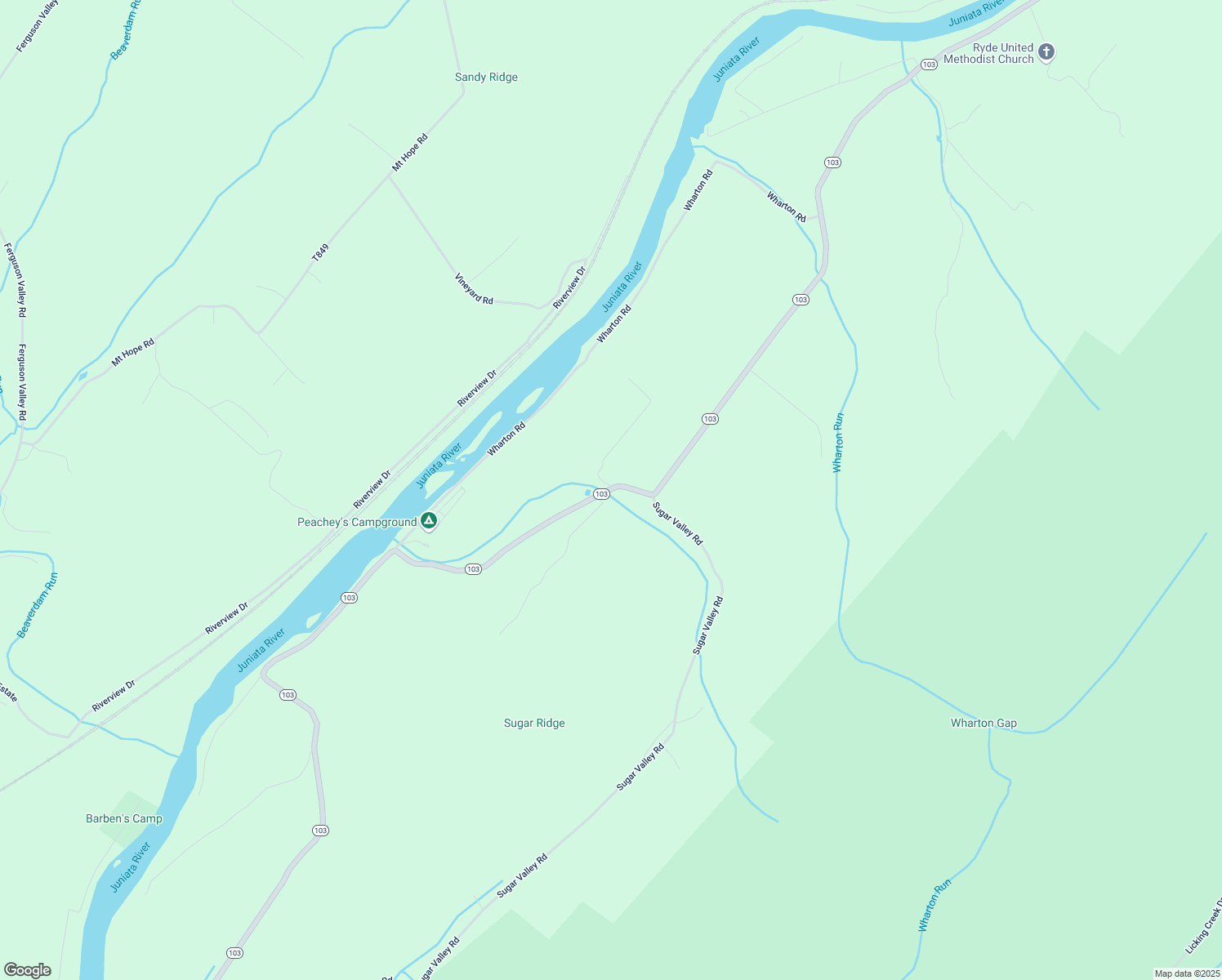 map of restaurants, bars, coffee shops, grocery stores, and more near 184 private drive in McVeytown