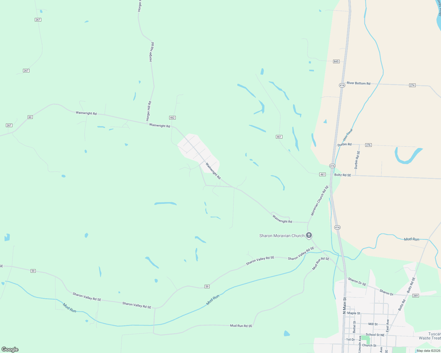 map of restaurants, bars, coffee shops, grocery stores, and more near 2093 Wainwright Road in New Philadelphia