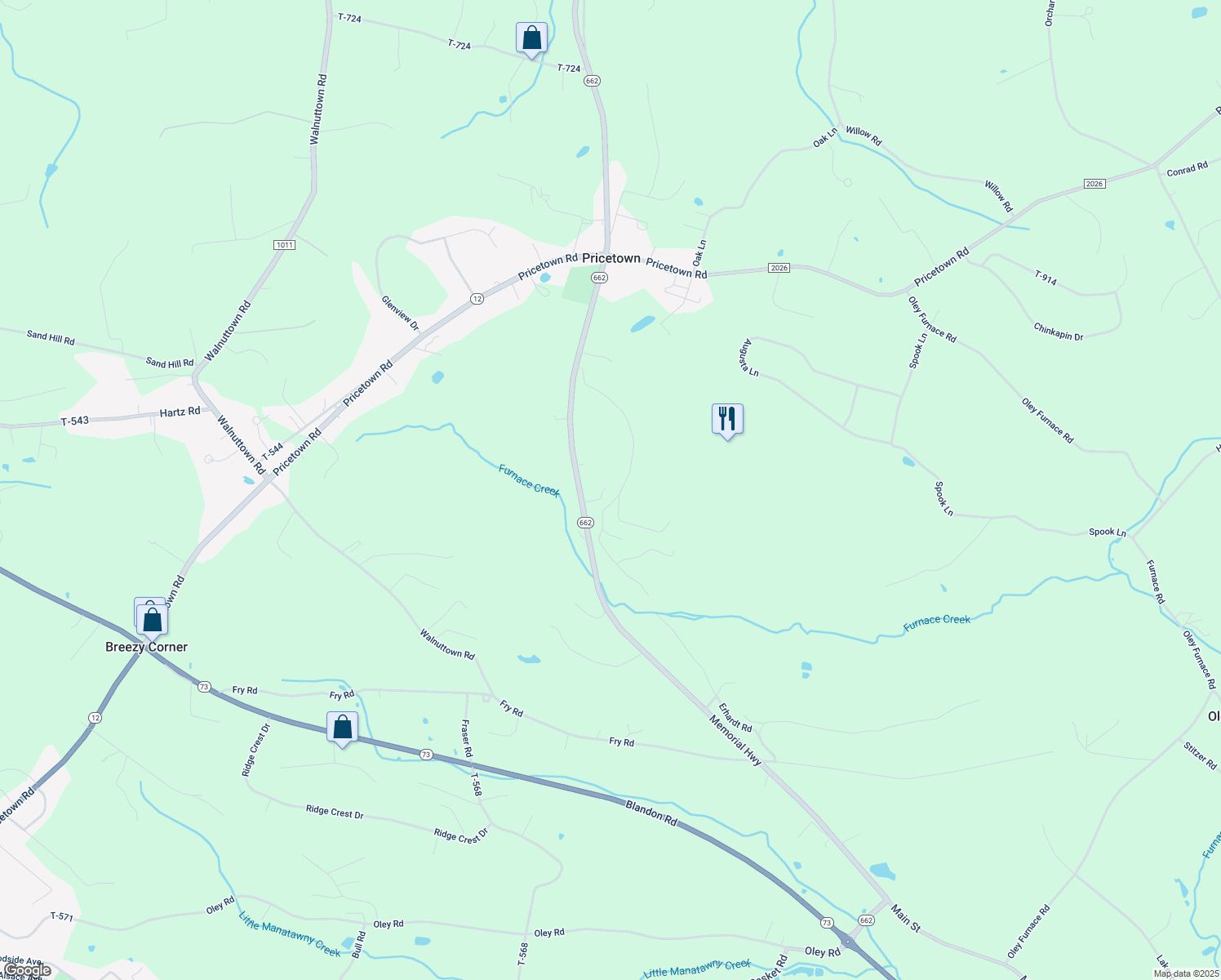 map of restaurants, bars, coffee shops, grocery stores, and more near 471 Memorial Hwy in Fleetwood