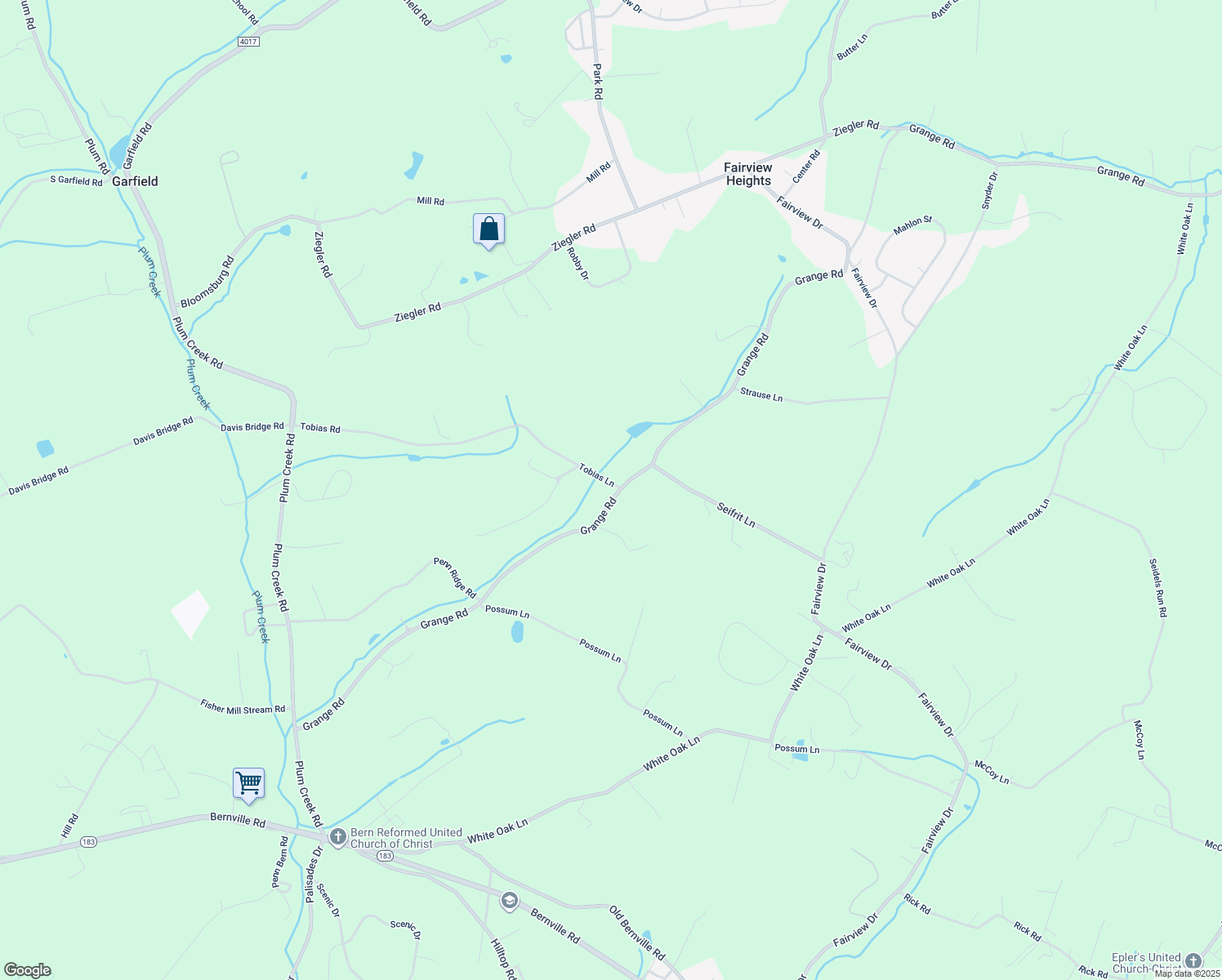map of restaurants, bars, coffee shops, grocery stores, and more near 30 Tobias Lane in Bernville