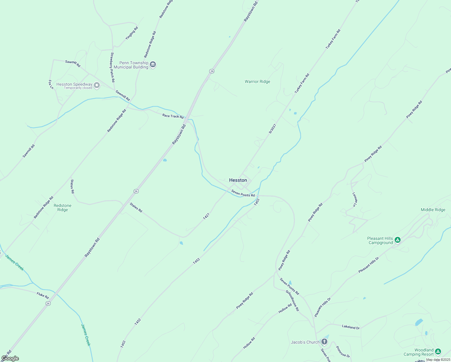 map of restaurants, bars, coffee shops, grocery stores, and more near Briggs Road in Huntingdon