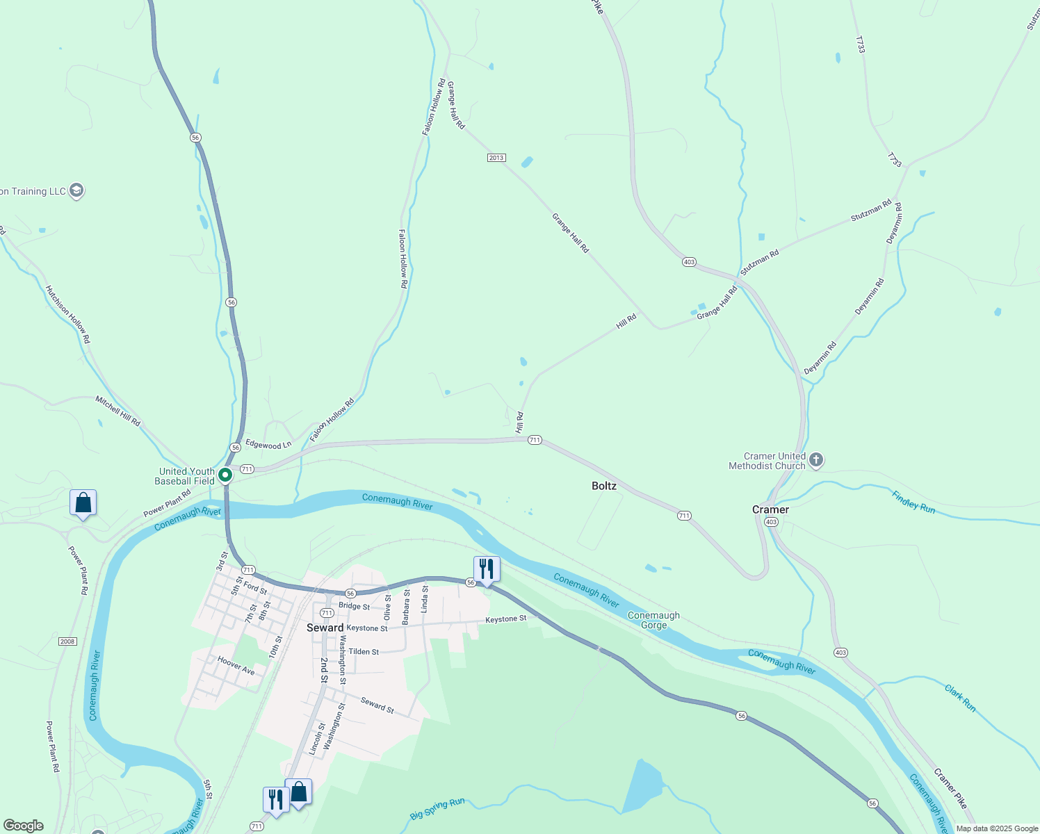 map of restaurants, bars, coffee shops, grocery stores, and more near in Seward