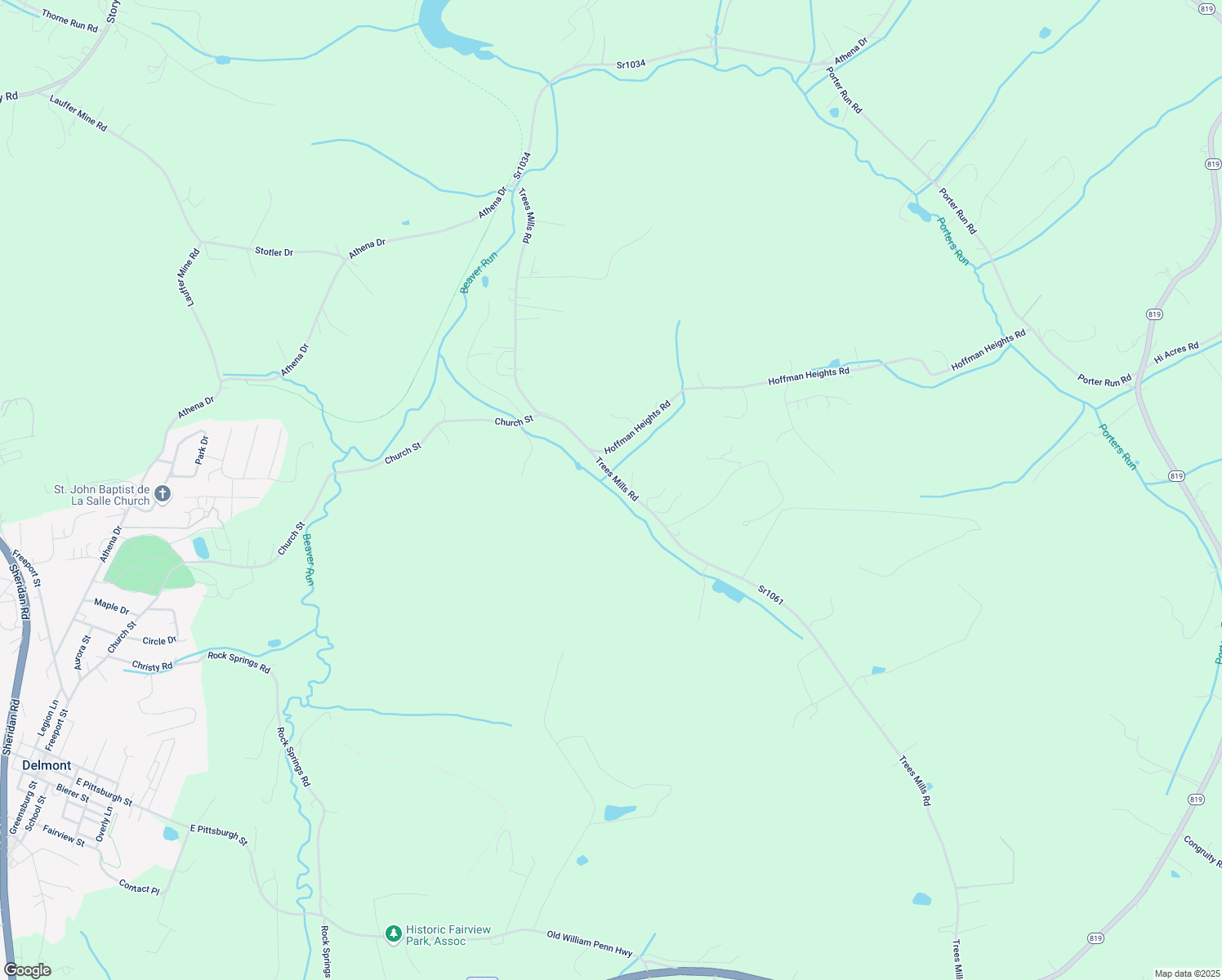 map of restaurants, bars, coffee shops, grocery stores, and more near 471 Trees Mills Road in Greensburg