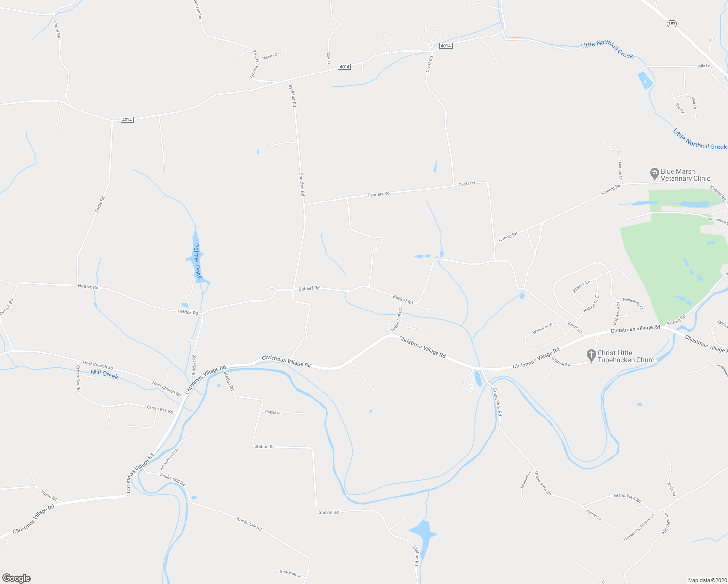 map of restaurants, bars, coffee shops, grocery stores, and more near 234 Batdorf Road in Bernville