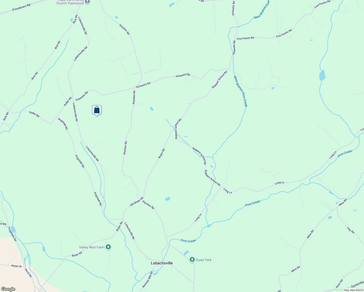 map of restaurants, bars, coffee shops, grocery stores, and more near 70 Ruppert School Road in Oley