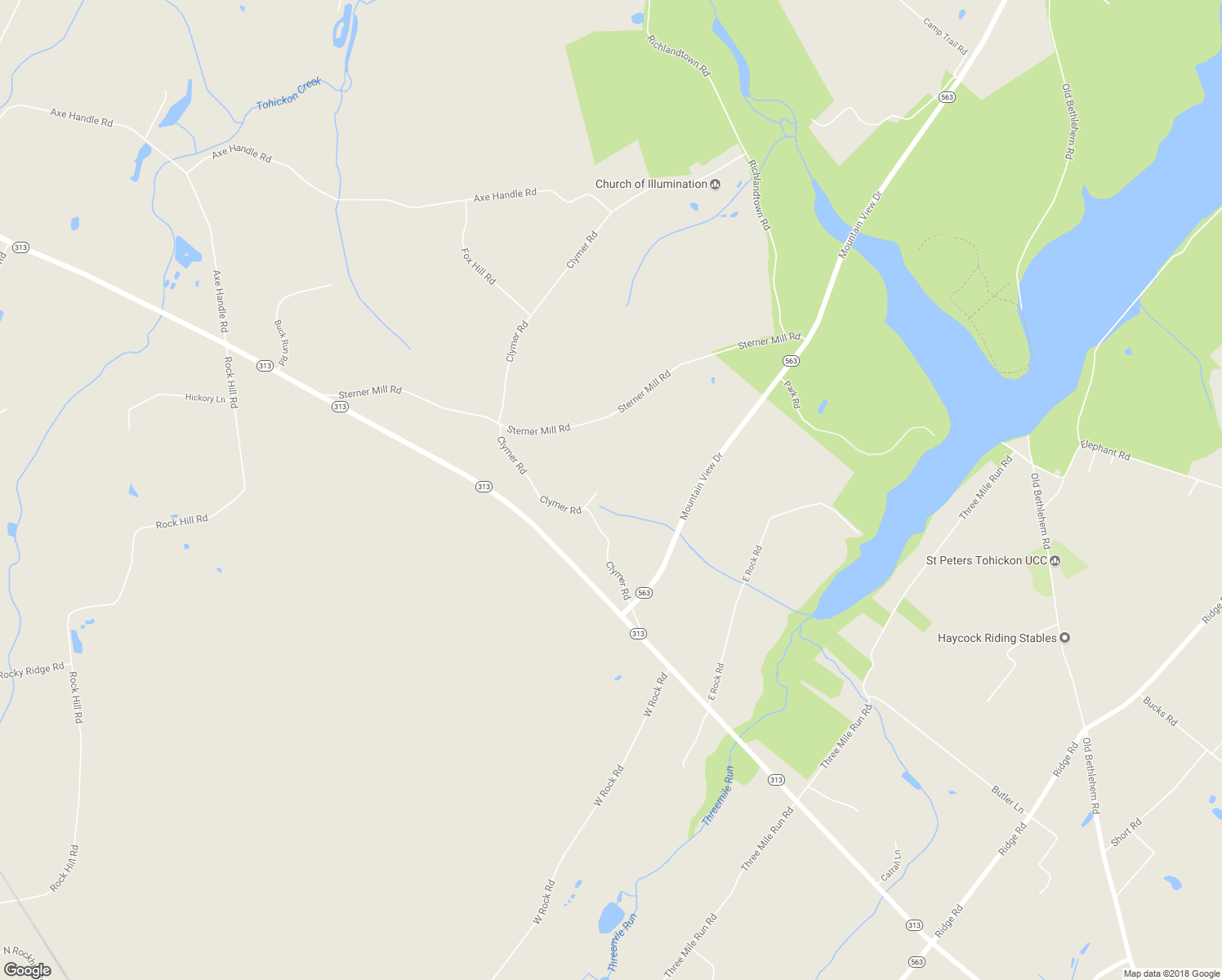 map of restaurants, bars, coffee shops, grocery stores, and more near 5158 Clymer Road in Quakertown