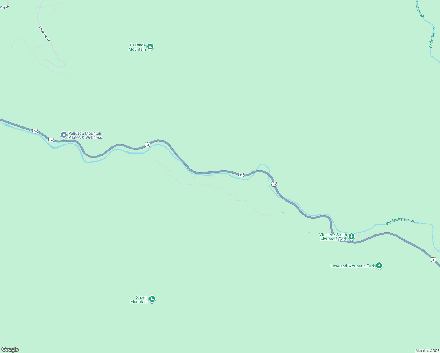 map of restaurants, bars, coffee shops, grocery stores, and more near 24 Idlewild Lane in Loveland