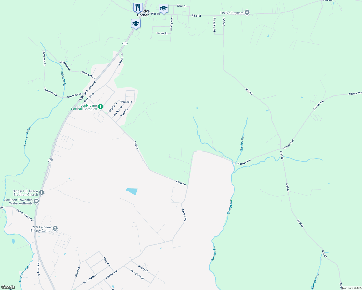 map of restaurants, bars, coffee shops, grocery stores, and more near 199 Cherry Wood Dr in Cambria