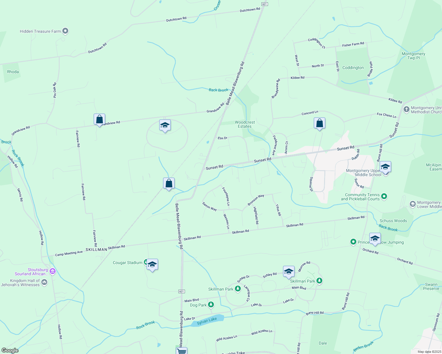map of restaurants, bars, coffee shops, grocery stores, and more near 117 Saxon Way in Montgomery
