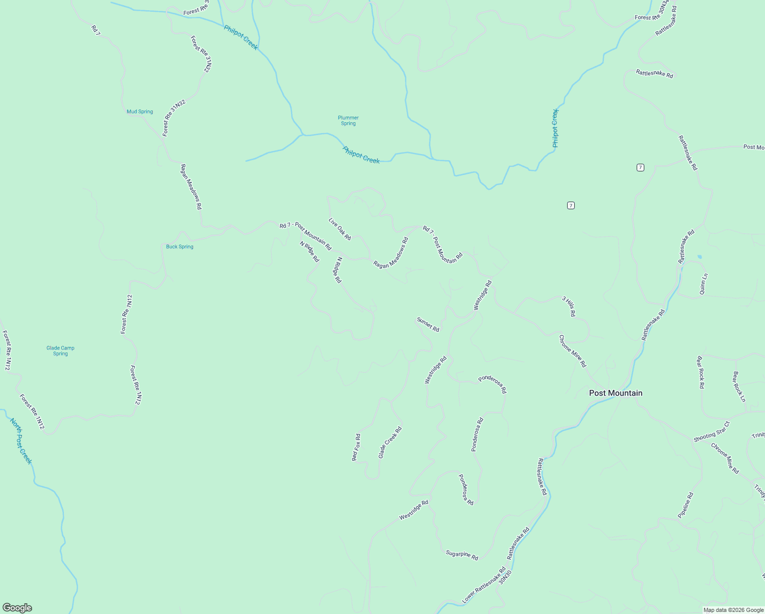 map of restaurants, bars, coffee shops, grocery stores, and more near 100-112 North Ridge Road in Hayfork