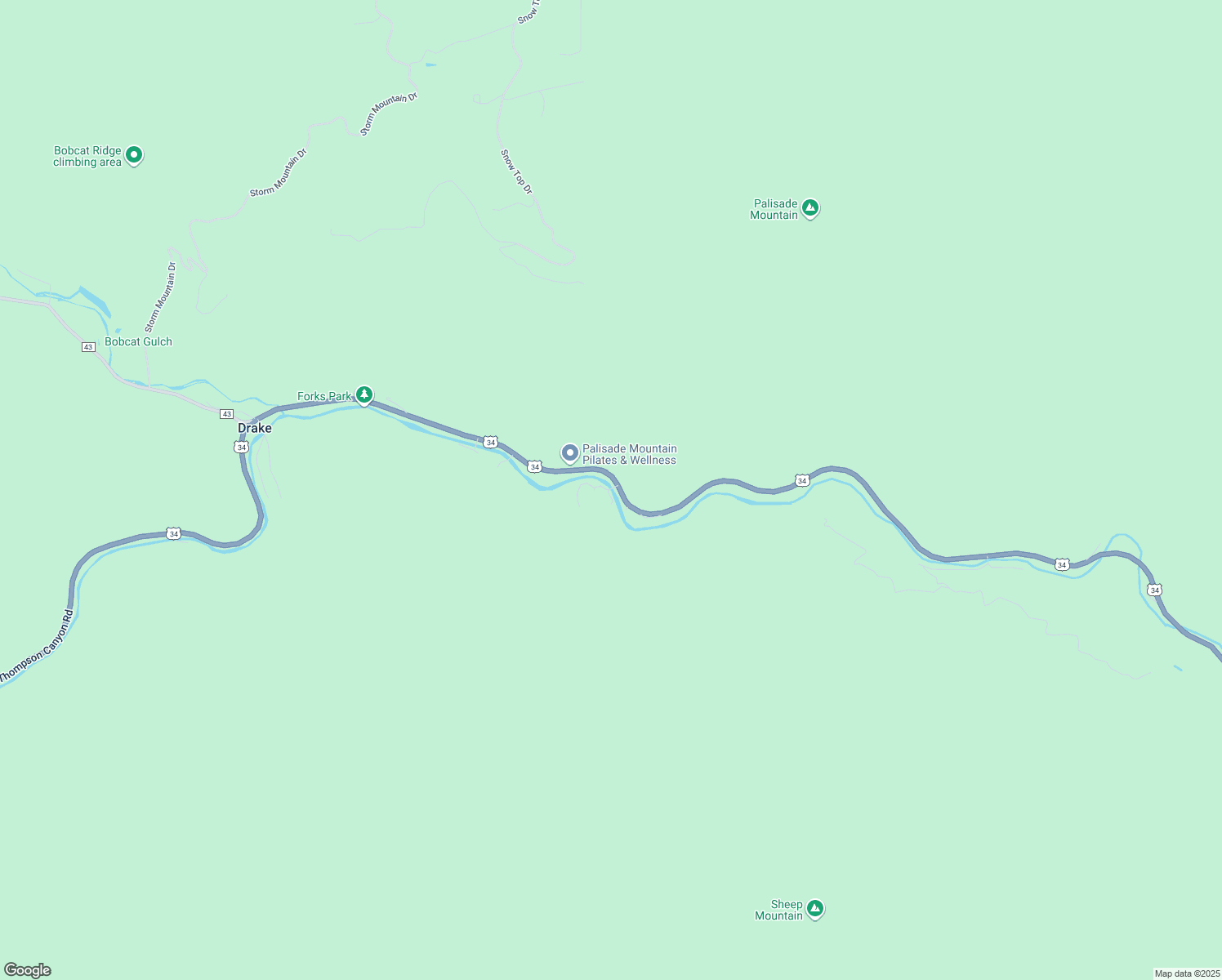 map of restaurants, bars, coffee shops, grocery stores, and more near 1500 U.S. 34 in Loveland