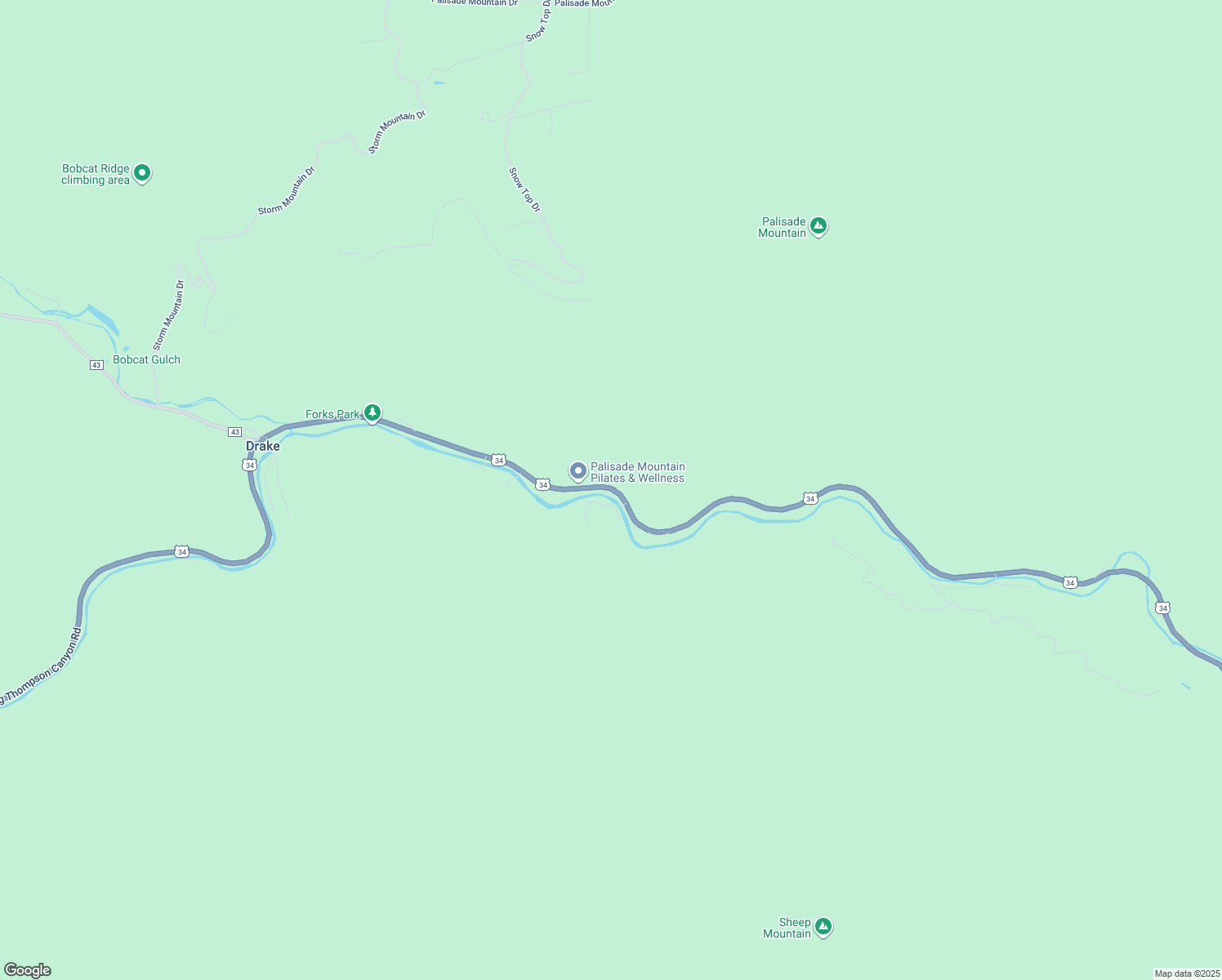 map of restaurants, bars, coffee shops, grocery stores, and more near 1500 U.S. 34 in Loveland