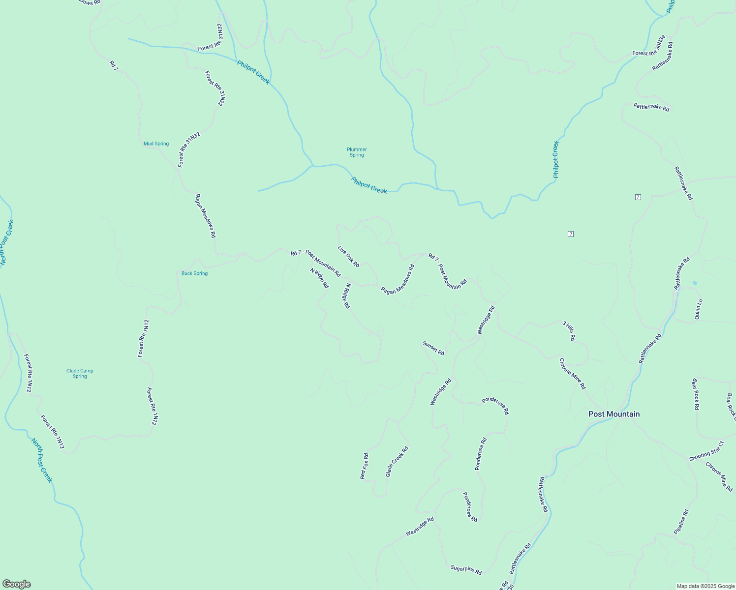 map of restaurants, bars, coffee shops, grocery stores, and more near Ragan Meadows Road in Hayfork