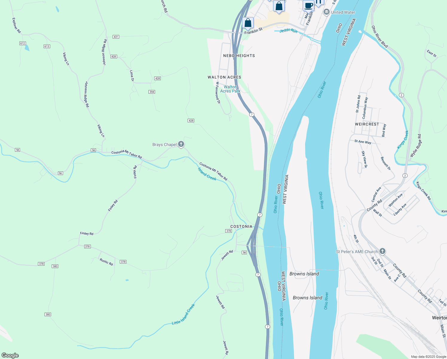 map of restaurants, bars, coffee shops, grocery stores, and more near 484 County Road 56 in Toronto
