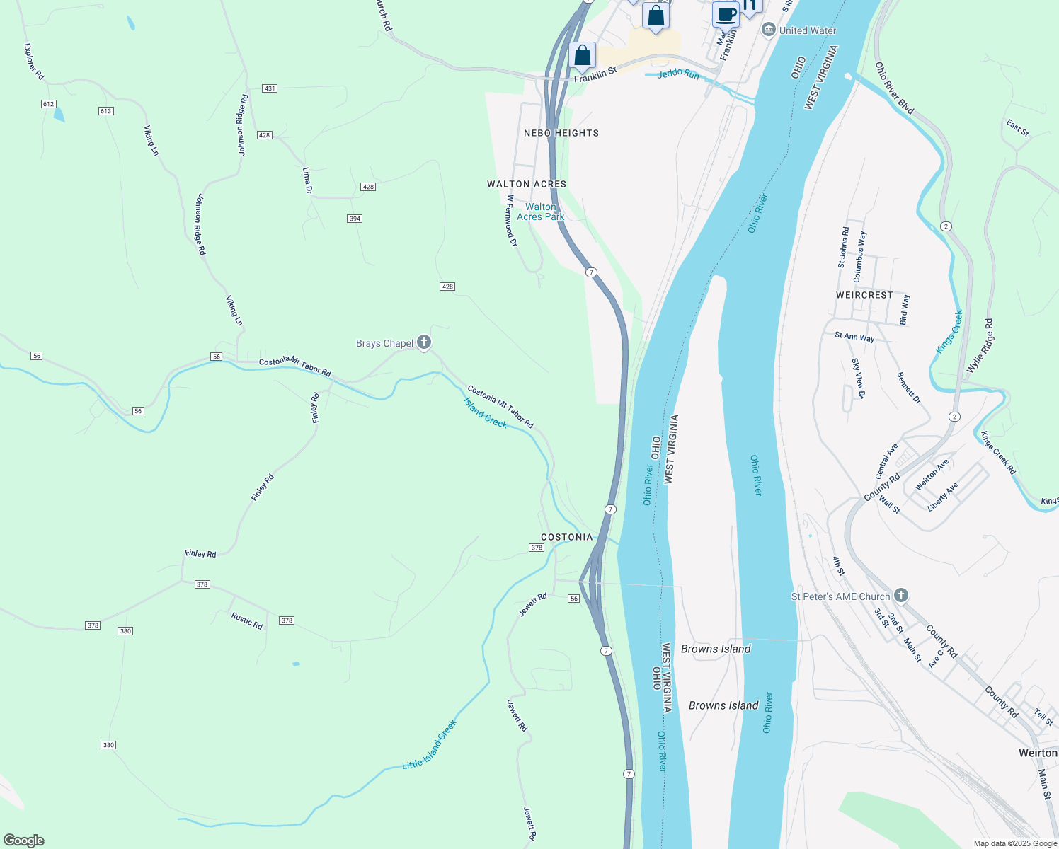 map of restaurants, bars, coffee shops, grocery stores, and more near 484 County Road 56 in Toronto
