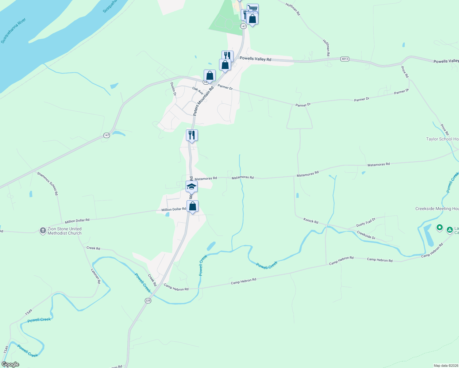 map of restaurants, bars, coffee shops, grocery stores, and more near 88 Matamoras Road in Halifax