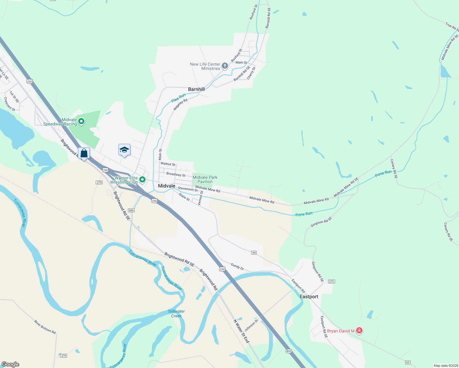 map of restaurants, bars, coffee shops, grocery stores, and more near 4863 Cougar Dr in Dennison