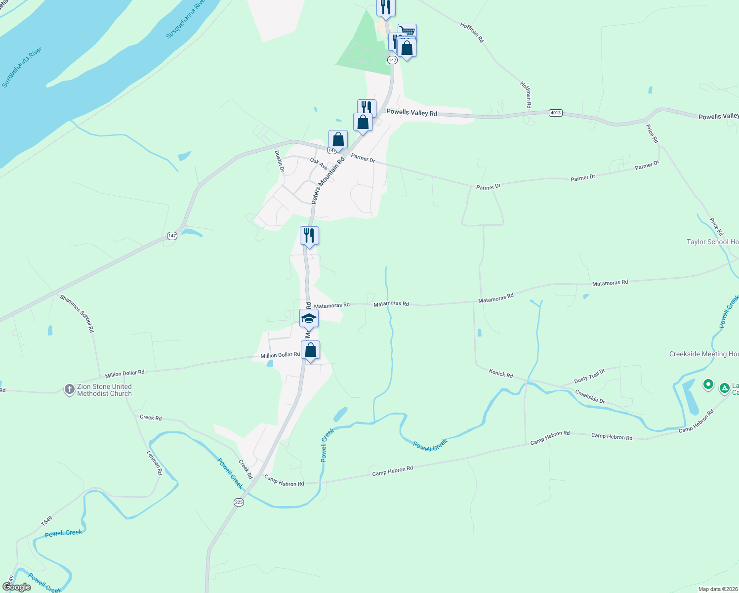 map of restaurants, bars, coffee shops, grocery stores, and more near 88 Matamoras Road in Halifax
