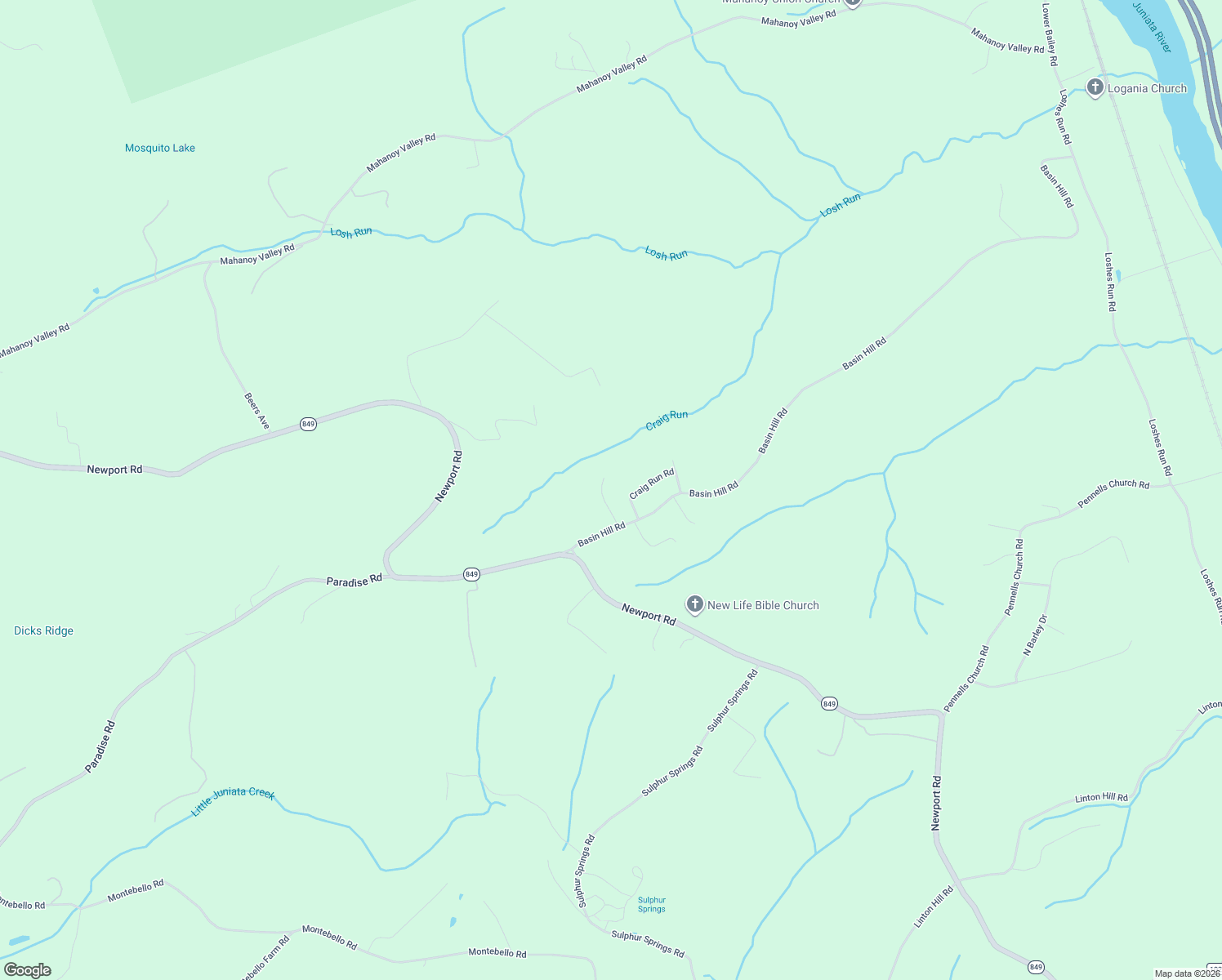 map of restaurants, bars, coffee shops, grocery stores, and more near 6 Ankajam Drive in Duncannon