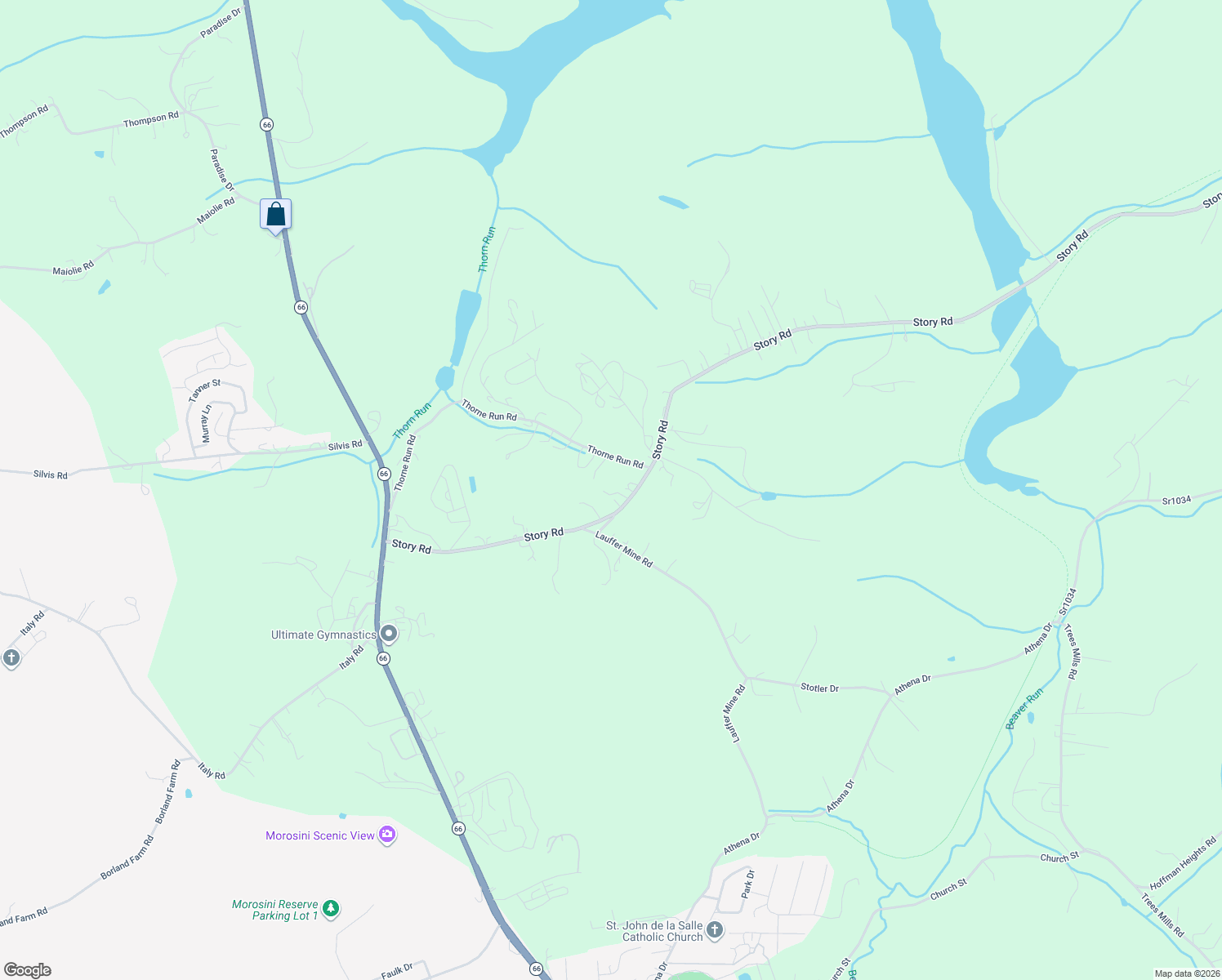 map of restaurants, bars, coffee shops, grocery stores, and more near 247 Story Road in Export