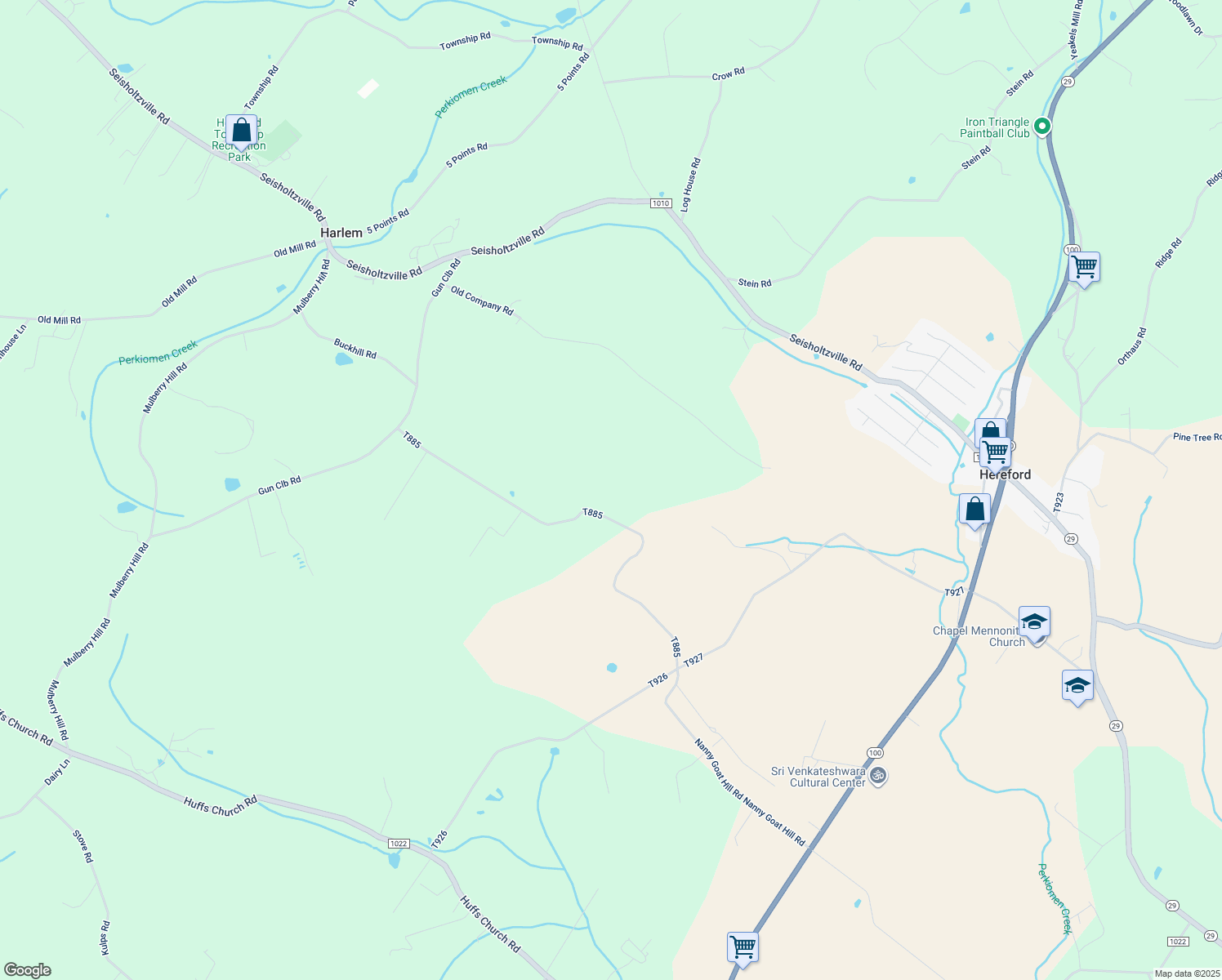 map of restaurants, bars, coffee shops, grocery stores, and more near 129 Grouse Hill Road in Barto