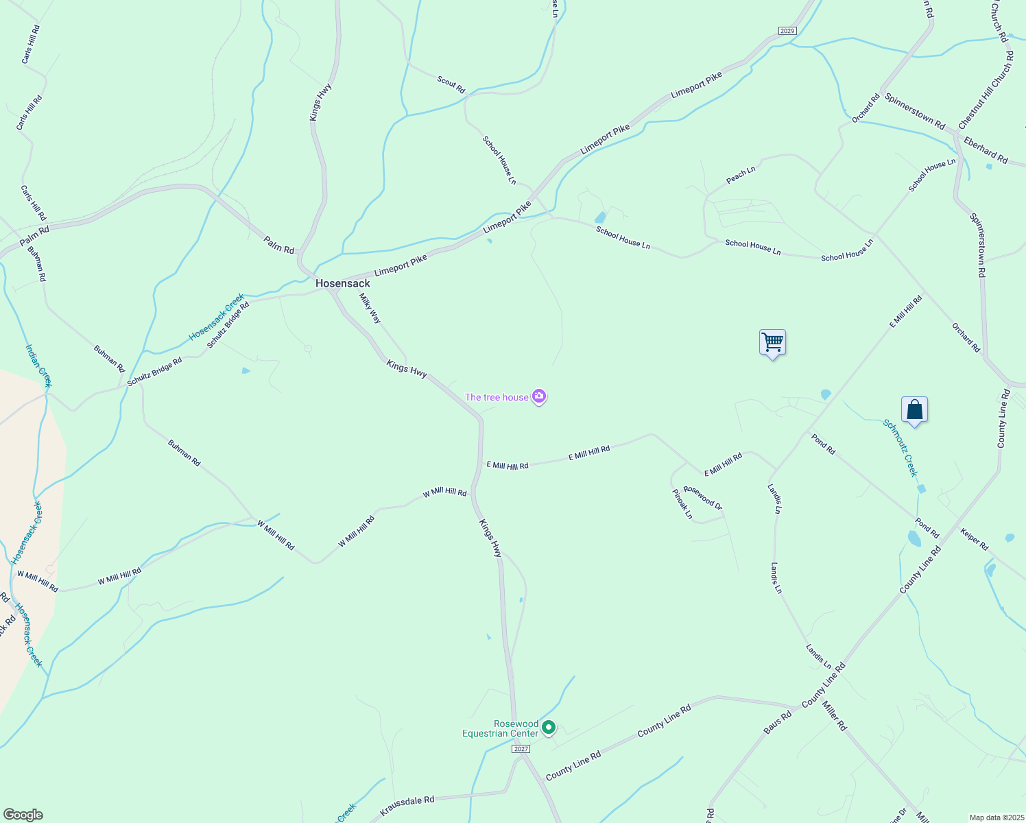 map of restaurants, bars, coffee shops, grocery stores, and more near 4781 Manor Way in East Greenville