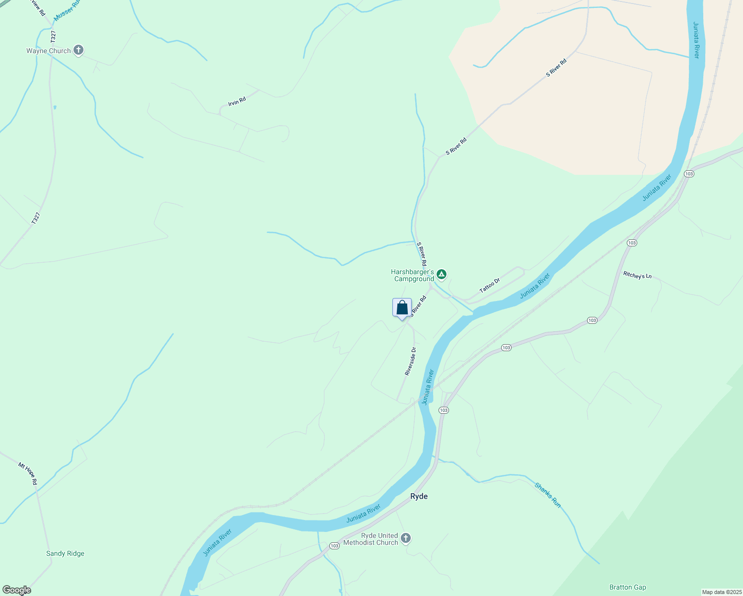 map of restaurants, bars, coffee shops, grocery stores, and more near in McVeytown