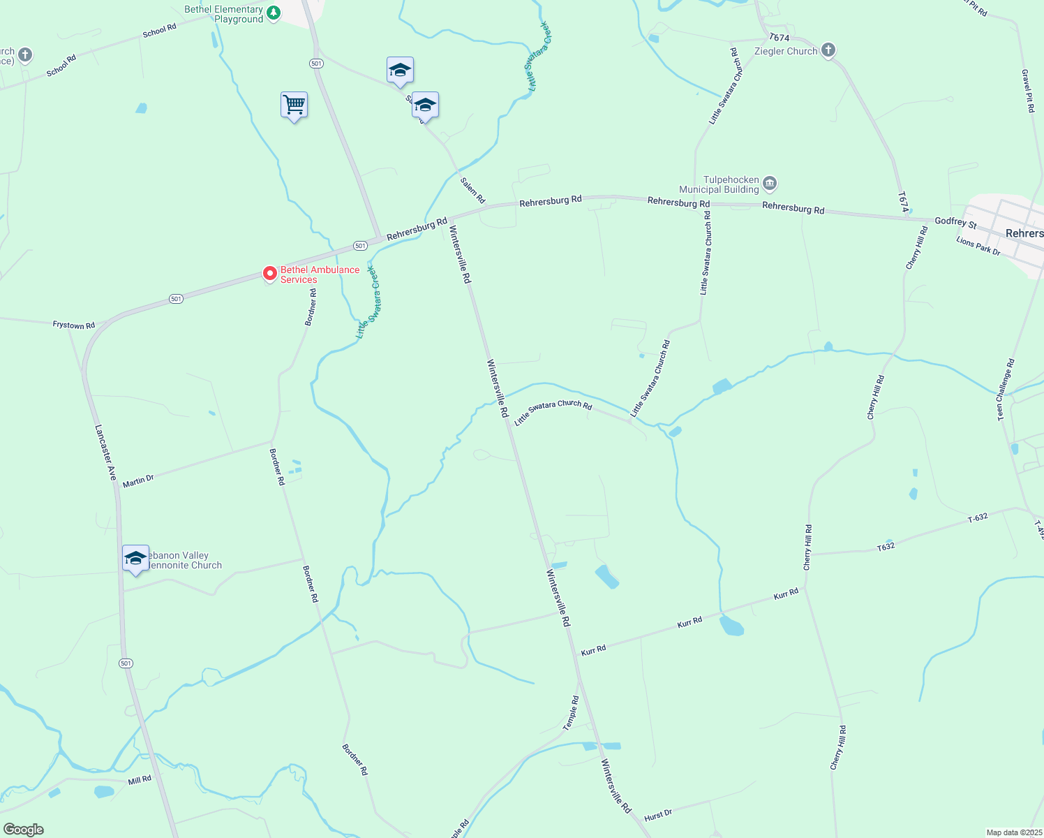 map of restaurants, bars, coffee shops, grocery stores, and more near 1 Little Swatara Church Rd in Richland