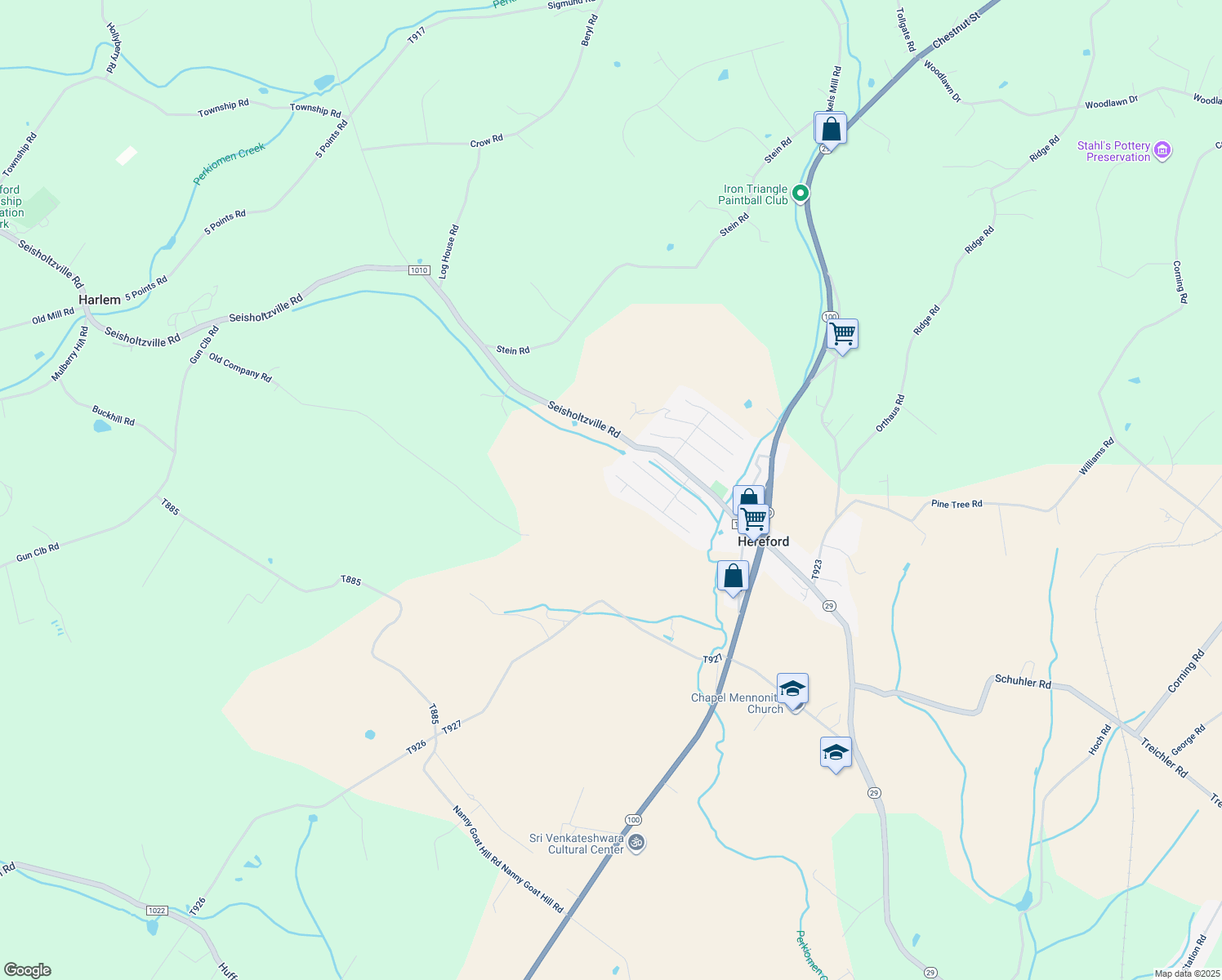 map of restaurants, bars, coffee shops, grocery stores, and more near 320 Ashford Lane in Hereford