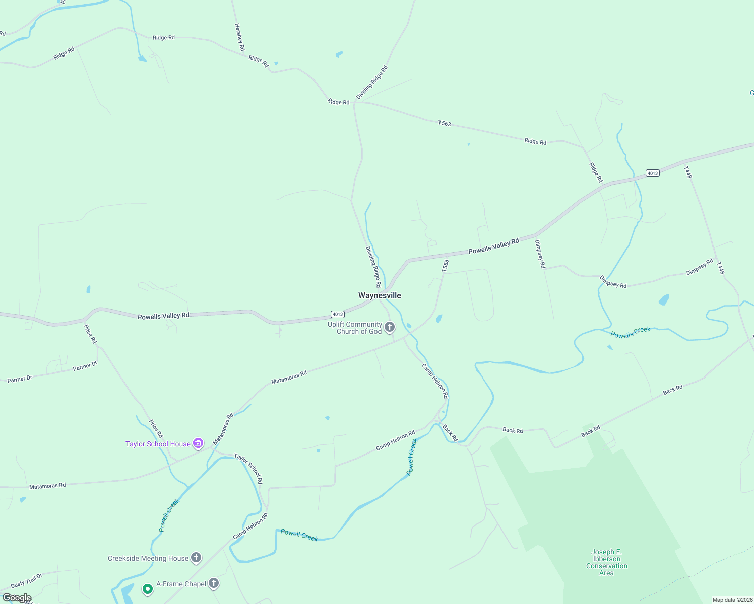 map of restaurants, bars, coffee shops, grocery stores, and more near 915 Powells Valley Road in Halifax