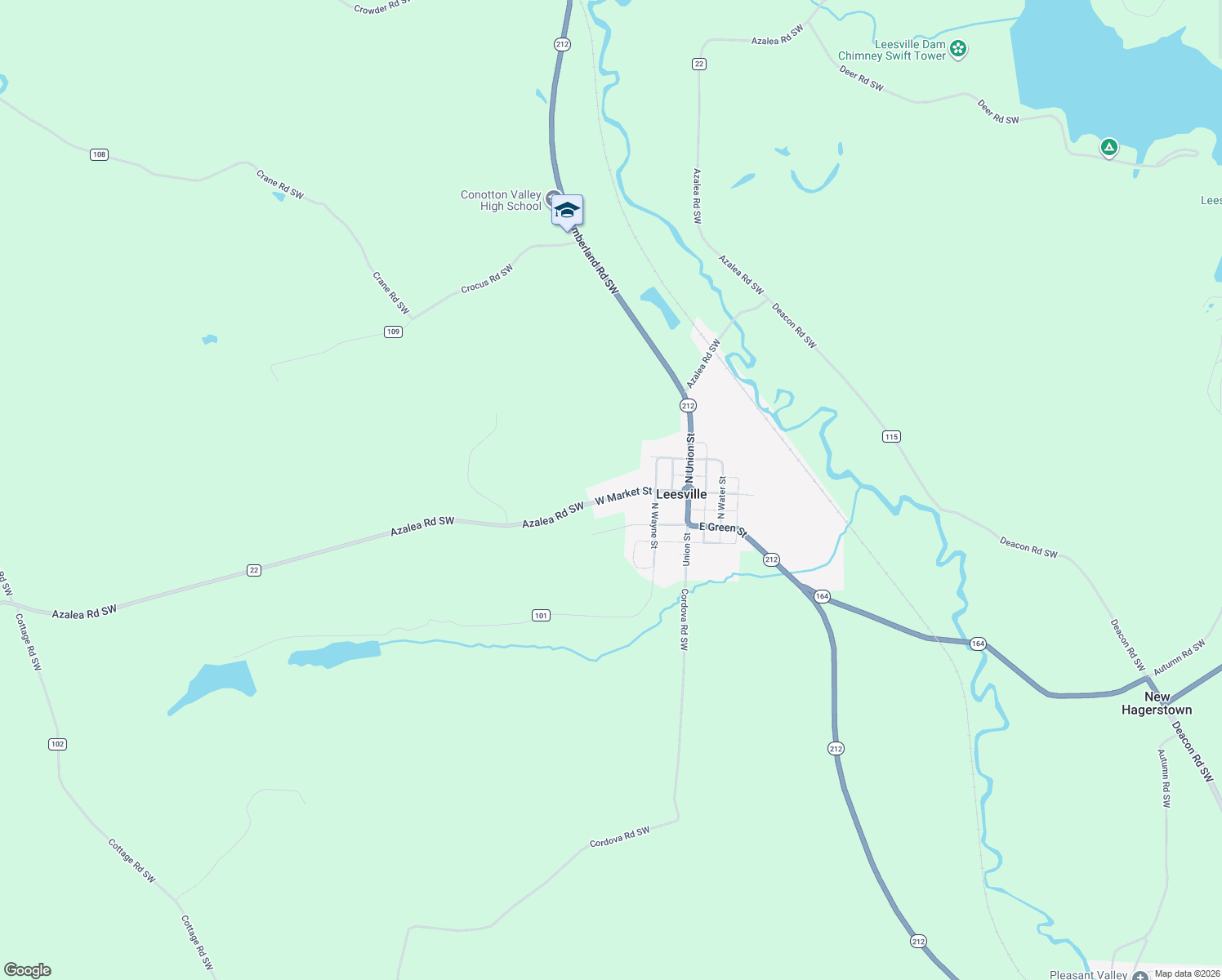 map of restaurants, bars, coffee shops, grocery stores, and more near 630 West Market Street in Leesville